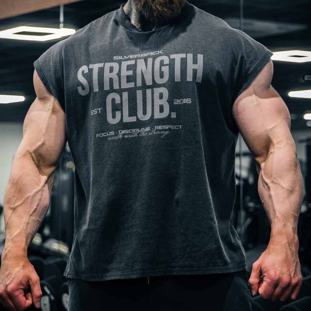Silverback Strength Club - Acid Wash Cut Off Tee (2XL / BLACK)